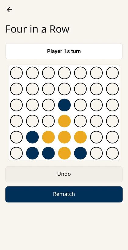 Four in a Row game screen